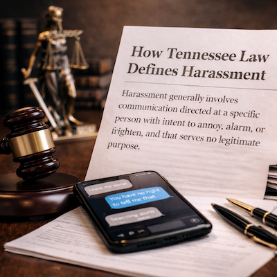 Phone messages and legal paperwork used as evidence in a Tennessee harassment case