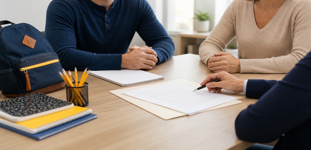 Tennessee parents reviewing a parenting plan during a school-choice dispute